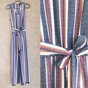 DREW ✨NWT✨ Striped Linen Belted Jumpsuit